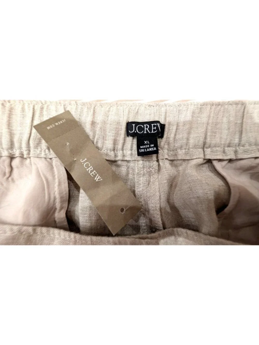 NEW J. Crew Harbor Pant in Natural Linen, Women Size XL